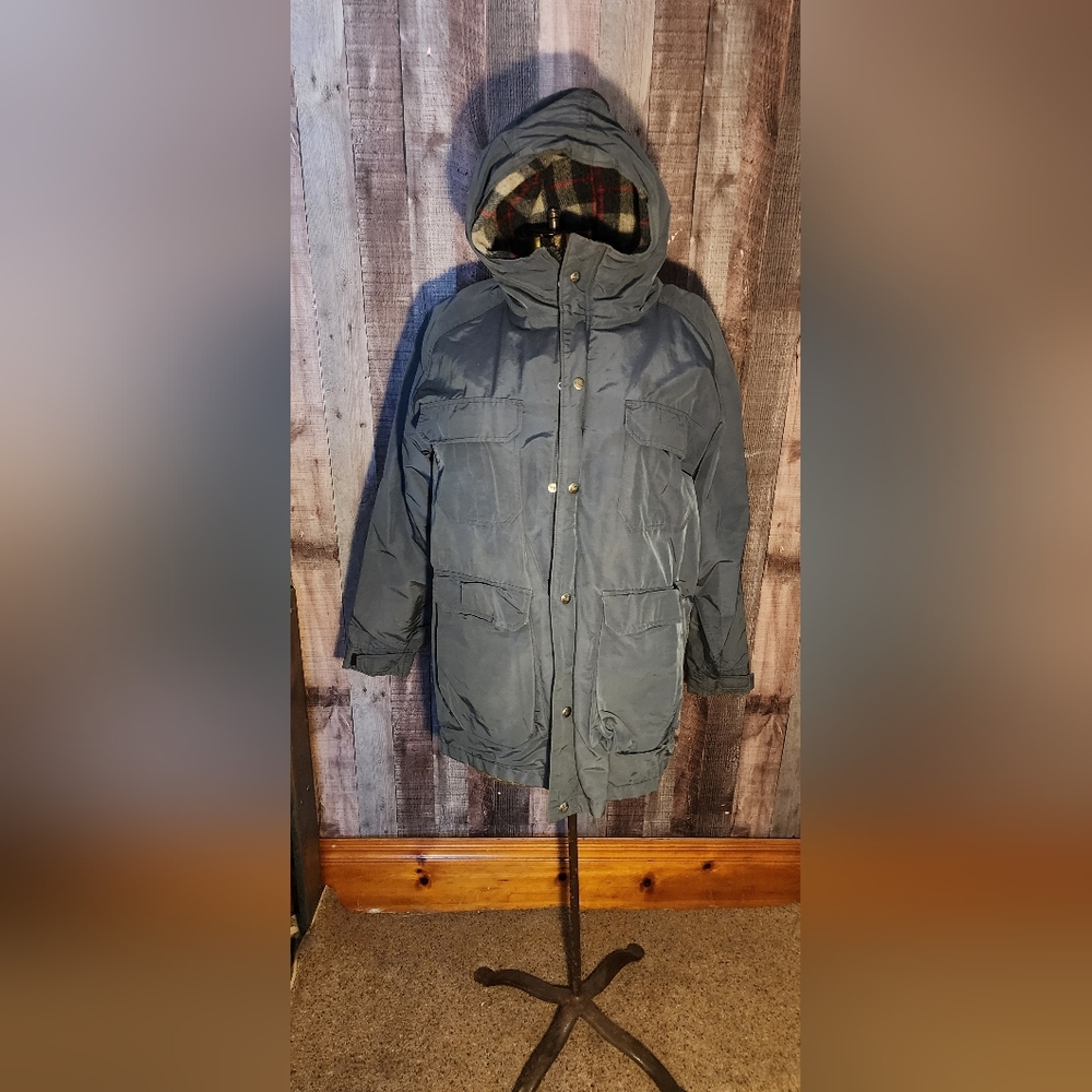Vintage Woolrich Plaid Wool Lined Coat with Hood